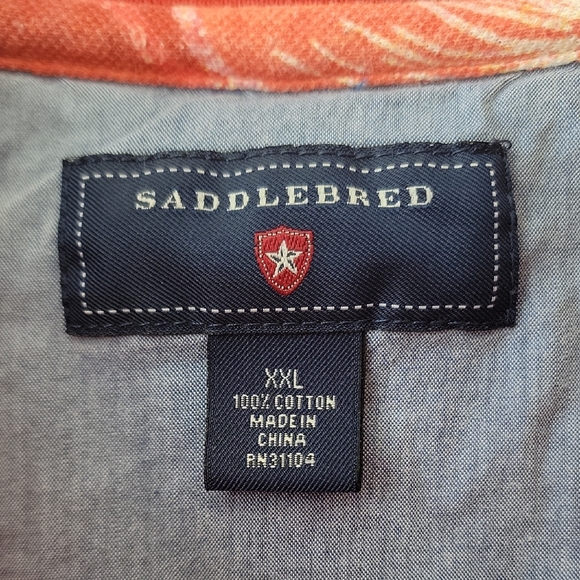 Saddlebred Orange and White Hawaiian Polo Shirt - Picture 2 of 13